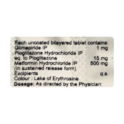 Switglim MP 1/500/15mg Tablet 10'S - Diabetes-Ant