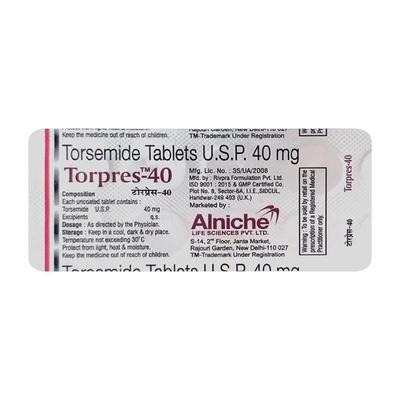 Torpres 40mg Tablet 10'S - Hypertension-Diu