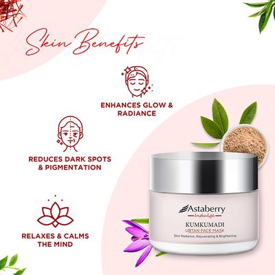 Astaberry Indulge Kumkumadi Ubtan Face Mask -Rejuvenating & Helps Reduce Blemishes 50 gm - Masks & Peels