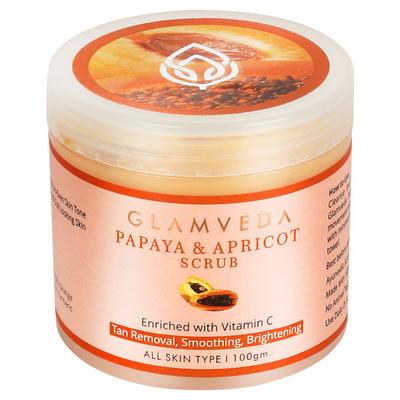 Glamveda Papaya Anti Tan Face Scrub 100 gm - Face Scrubs