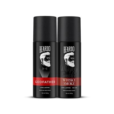 Beardo Godfather 150ml and Whisky Smoke 120ml Perfume Body Spray for Men Combo 1's - Men Deodorants/Roll-Ons
