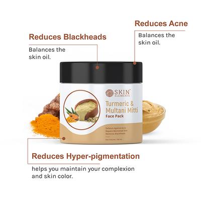 Skin Elements Face Pack - Turmeric & Multani Mitti Face Pack 100gm - Face Packs