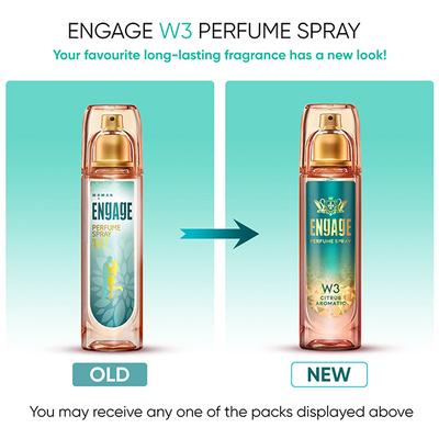 Engage Women Perfume Spray W3 Can 120 ml - Women Perfumes (Edt/Edp)