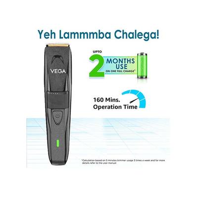 Vega P2 Beard Trimmer for Men with 160 Mins Runtime, Titanium Blades & 40 Length Settings, Battery Powered, Corded Electric, (VHTH-26) 1's - Trimmers