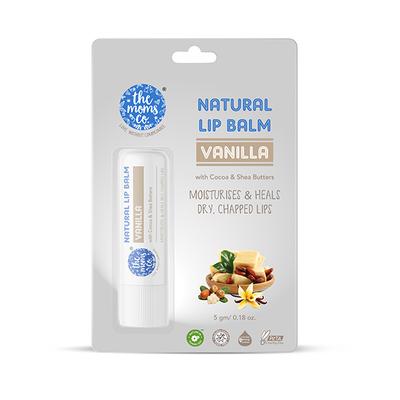 The Moms Co. Natural Vanilla Lip Balm with Cocoa & Shea Butters 5gm - Lip Balms