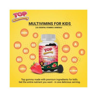 Top Gummy Multivitamins for Kids with 16 Vitamins & Minerals - For Growth & Development - 30 Strawberry Flavor Gummies Gluten, Soy & Dairy Free 30's - Multi-Vitamins