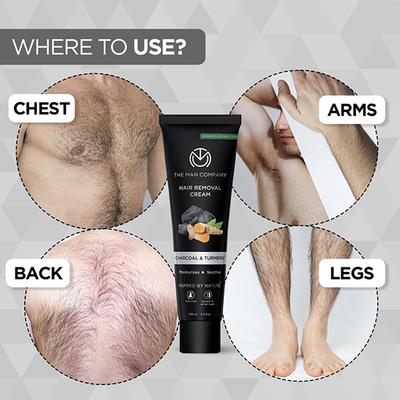 The Man Company Hair Removal Cream for Men Enriched With Charcoal & Turmeric 100 ml - Masks & Peels