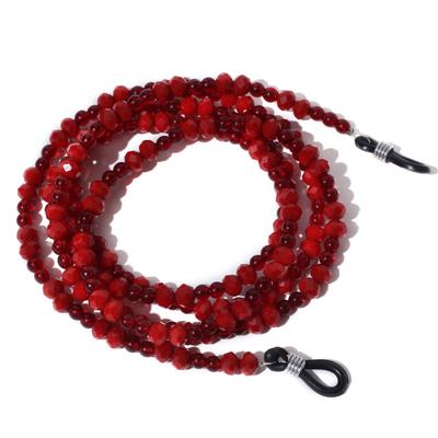 Modisch Maroon Crystal With Maroon Beads Sunglasses Chain (JC-1407) 1's - Wearables Sunglasses