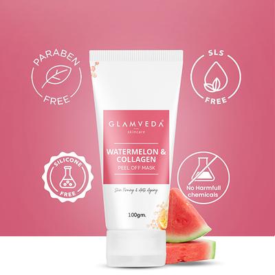 Glamveda Watermelon & Collagen Peel Firming & Anti Aging Off Mask For WomenReduces Signs Of Ageing 100 ml - Masks & Peels