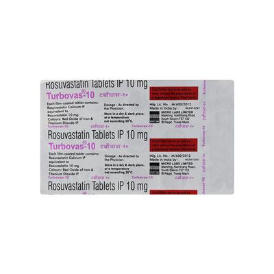 TURBOVAS 10mg Tablet 15's - High Cholesterol-Dys