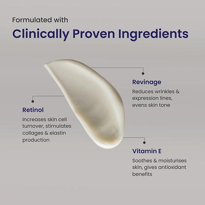 Re'equil 0.5% Retinol Night Cream Makes Skin Youthful & Smooth Wrinkles Unisex All Skin Types 30 gm - Night Cream