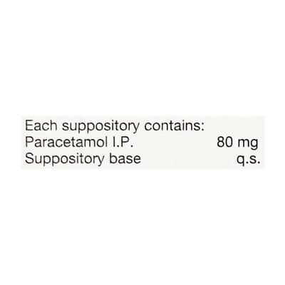 SUPPOL BABY 80mg Suppository 5's - Fever-Ana