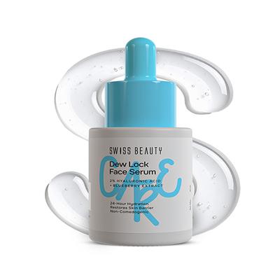 Swiss Beauty Care Dew Lock Face Serum, 24-Hour Hydration, 2% Hyaluronic Acid & Blueberry Extract 30 ml - Face Serum
