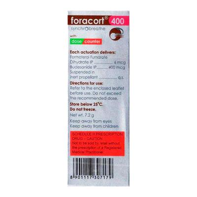FORACORT 400 SYNCHROBREATHE WITH DOSE COUNTER 120md Inhaler 7.2g - Asthma/COPD-Ast