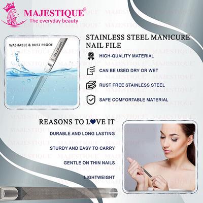 Majestique Nail File Pinhole Design Stainless Steel Removes Dead Skin Nail Files 1's - Manicure & Pedicure Kits