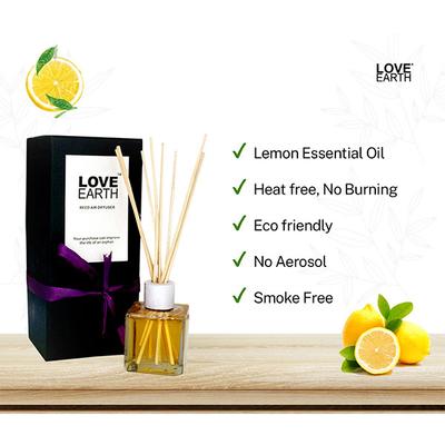 Love Earth Premium Reed Diffuser Lemon Scent Toxin-Free 30 ml - Air Fresheners