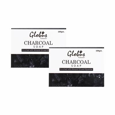 Globus Naturals Charcoal Soap (Pack of 2) 200 gm - Soaps