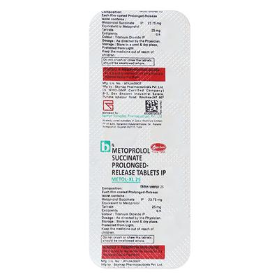 METOL XL 25 Tablet 10's - Hypertension-Bet