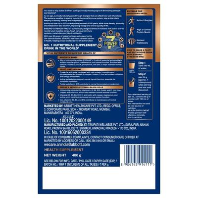 Ensure Strength Pro High Protein Powder - Vanilla Delight Flavour 400 g - Daily Health Drinks