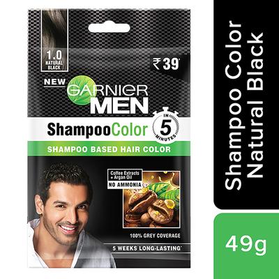 Garnier Men Shampoo Color Shade 1 Natural Black 10ml+10ml - Crème
