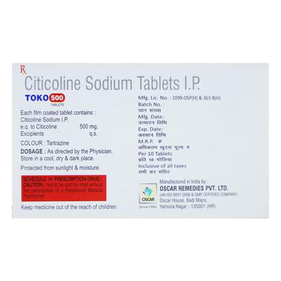 TOKO 500 Tablet 10's - Nootropics And Neurotrophics