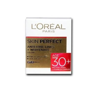 L'Oreal Skin Perfect Anti-Fine Lines+Whitening Age 30+ Cream 18 gm - Dark Circle & Wrinkle Busters