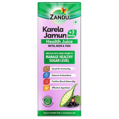 Zandu Karela Jamun + 3 Herbs Health Juice 1 litre - Ayurvedic Juices