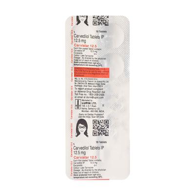 Carvistar 12.5mg Tablet 10'S - Hypertension-Bet