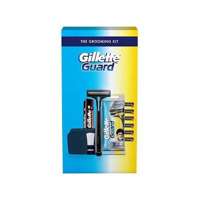 Gillette Guard 5 in 1 Shaving Kit with a Travel Pouch, 1 Razor, 6 Blades, 1 Shaving Cream, 1 Shaving Brush Combo Grooming Kit Gift Set for Men 1's - Grooming Kits