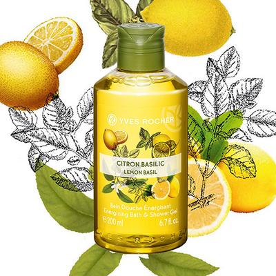 Yves Rocher Energizing Bath And Shower Gel Lemon Basil 200 ml - Shower Gels & Body Wash