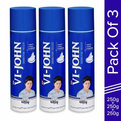 Vi-John Regular Shaving Foam - Pack of 3 x 250 gm - Shaving Foams