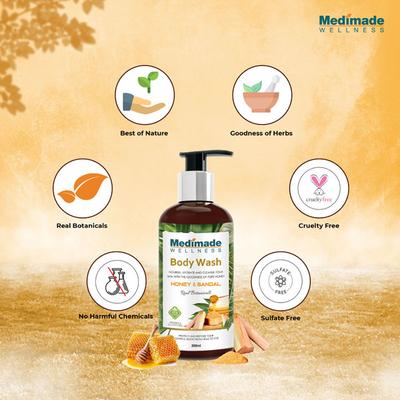 Medimade Honey And Sandal Body Wash (Pack of 2) 1's - Shower Gels & Body Wash