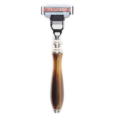 Truefitt and Hill Faux Horn Mach 3 Shaving Razor Chrome Wellington Essential Grooming Collection For Men 1's - Razors & Cartridges