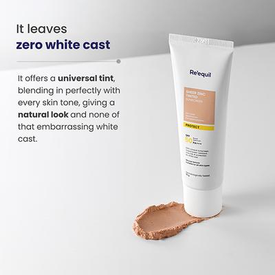 Reequil Sheer Zinc Tinted Mineral Sunscreen Spf 50 Pa+++ 50 gm - Face Sunscreen