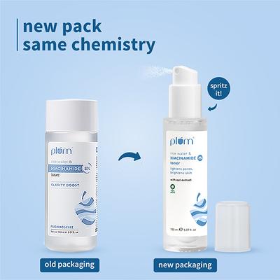 Plum 3% Niacinamide Toner with Rice Water Clarity Boost Fragrance Free 150ml - Toners