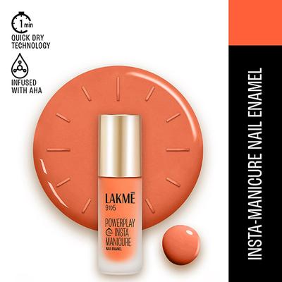 Lakme 9To5 Powerplay Insta-Manicure Nail Enamel Citrus Sunset 6 ml - Nail Polish