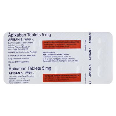 APIBAN 5 Tablet 10's - Blood Clot-Ant