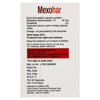 Mexohar 50Mg Capsule 30's - Arrhythmiasis