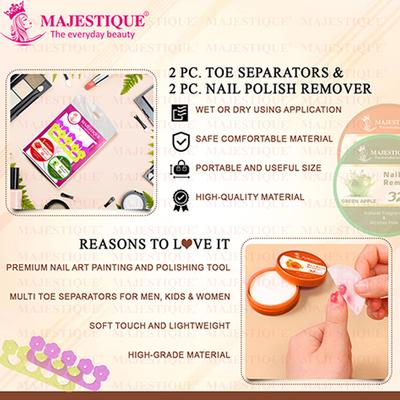 Majestique Nail Polish Remover & Toe Separator Set, Nail Care Package 4's - Nail Care