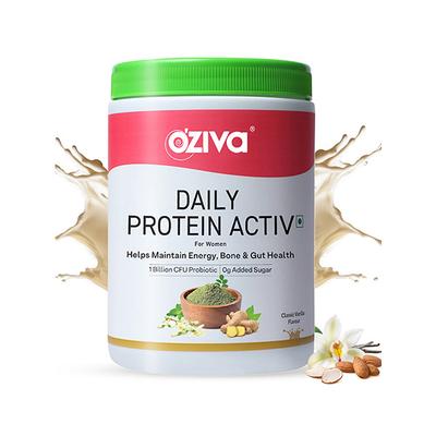 OZiva Daily Protein Activ for Women 40 g Protein - Classic vanilla 300 gm - Multi-Vitamins