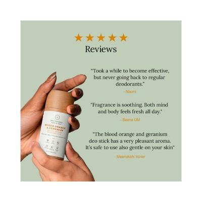Juicy Chemistry Organic Deodorant for Deo Stick Blood Orange and Geranium Deodorant 70gm - Deodorants/Roll-Ons