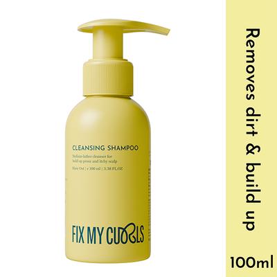 Fix My Curls Cleansing Shampoo for Curly, Wavy, Frizzy Hair Clarifying Shampoo with Anti-Dandruff, and Itchy Scalp Solution 100 gm - Dry Shampoos & Conditioners