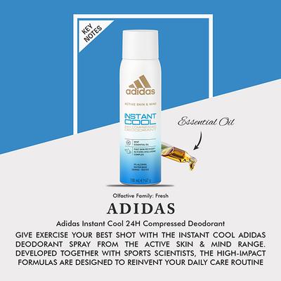 Adidas Instant Cool 24H Compressed 100ml Deodorant Set 3's - Men Deodorants/Roll-Ons