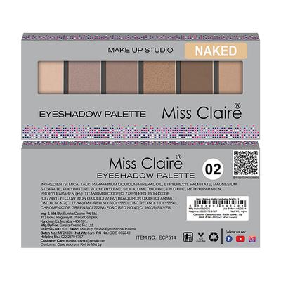 Miss Claire Makeup Studio Eyeshadow Palette - 2 Naked 6 gm - Eye Shadow Palettes