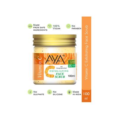 Aya Vitamin C Exfoliating Face Scrub, No Paraben, No Silicone, No Sulphate 100 ml - Scrubs & Exfoliants