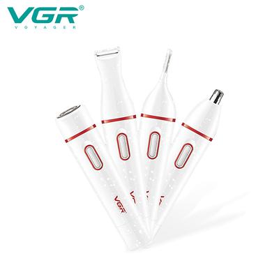VGR V725 4in1 Women Grooming Kit for Face Legs Underarms Bikini Eyebrow Ear and Nose Trimmer 1s 1's - Hair Removal Accessories