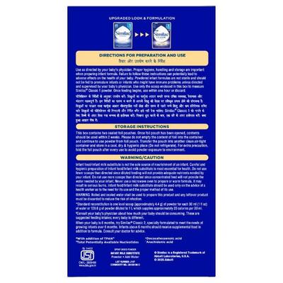 Similac Classic Infant Formula Stage 1 Powder (Up to 6 months) Refill Pack 800 g - Baby And Infant Supplements