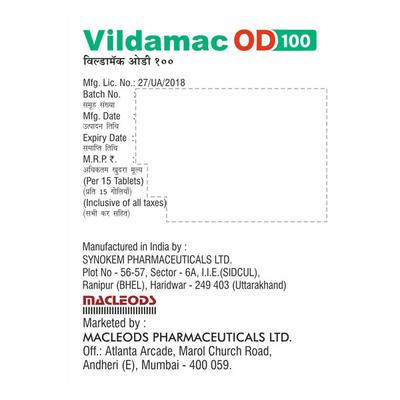 VILDAMAC OD 100 Tablet 15's - Diabetes-Ant