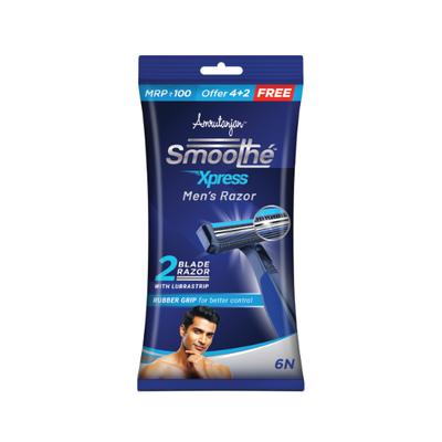 Amrutanjan Smoothe Xpress Men's Blade Razor (Pack 4 + 2 Free) 6's - Razors & Cartridges