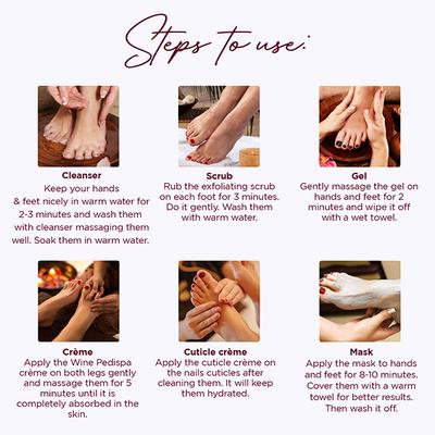 Astaberry Wine Pedispa Manicure Pedicure Kit with 6 Steps For Women, Soothing & Relaxing 650 gm - Scrubs & Exfoliants